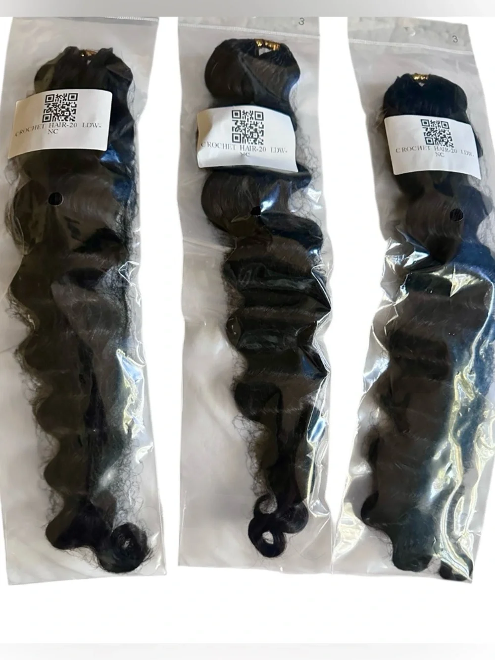 HUMAN HAIR Black Loose Deep Wave Crotchet Hair  Miracle Knots- Natural Black